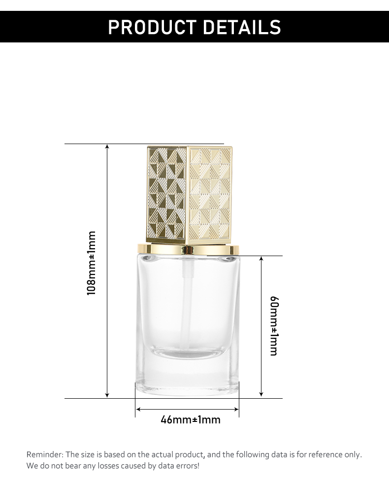 base de maquillaje líquida 30ml Premium Diamond-Pattern Glass Foundation Bottle – Customizable Colors