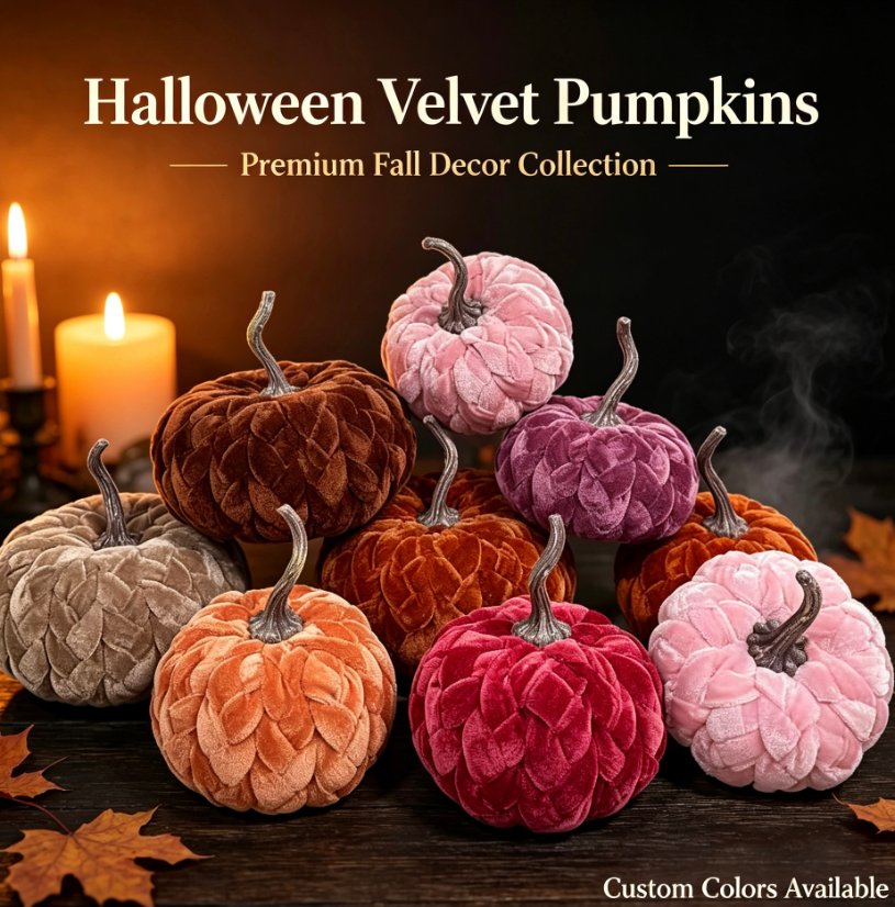 Fabric pumpkin ornament Velvet Fabric Pumpkin Ornament