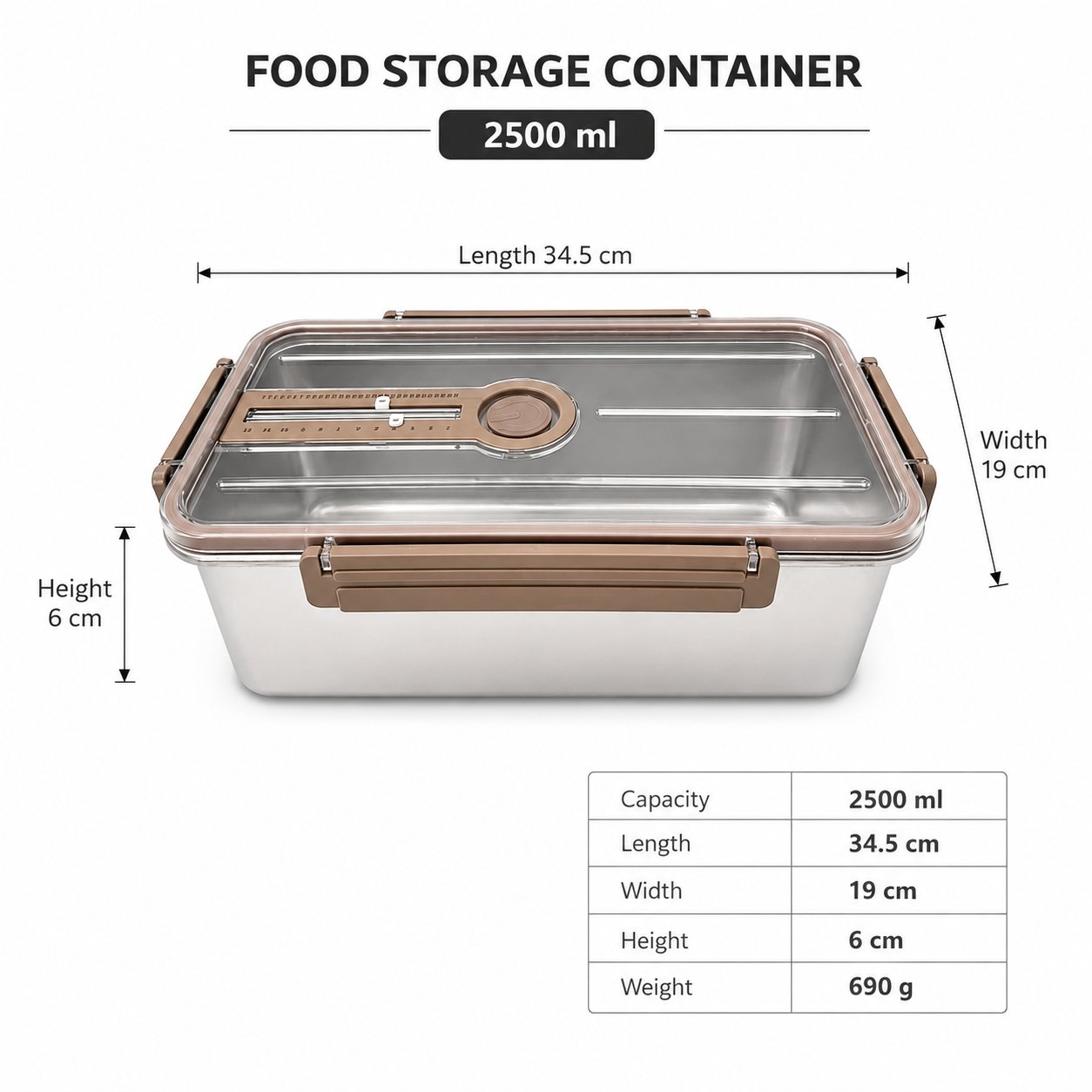 Food Storage 304 Stainless Steel Food-Grade Markable Food Storage Container