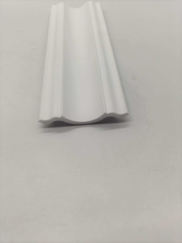 cornice PS Double Vertical Rib Wide Curved Recessed Wall Panel, Minimalist White 3D Decorative Slat
