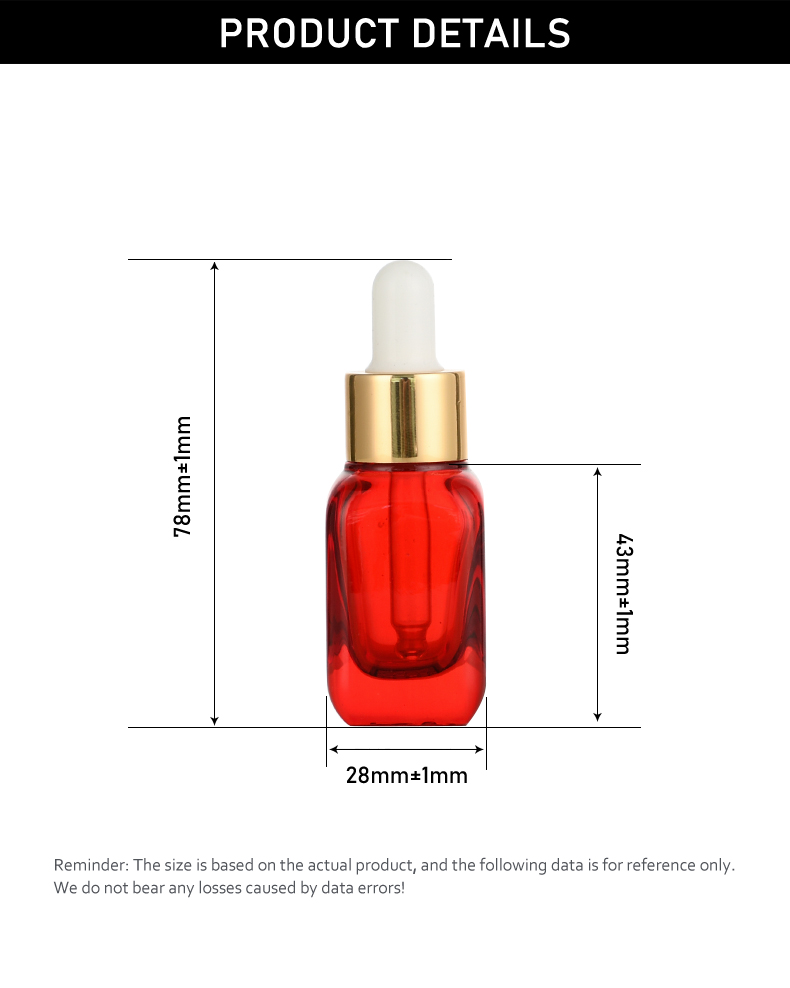 frasco cuentagotas 10ml Red Glass Dropper Bottle for Essential Oil