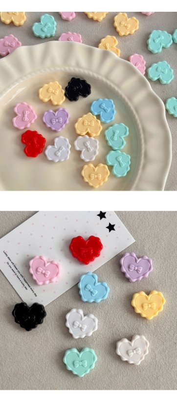 Solid Color Acrylic Beads Love-themed cookie bead