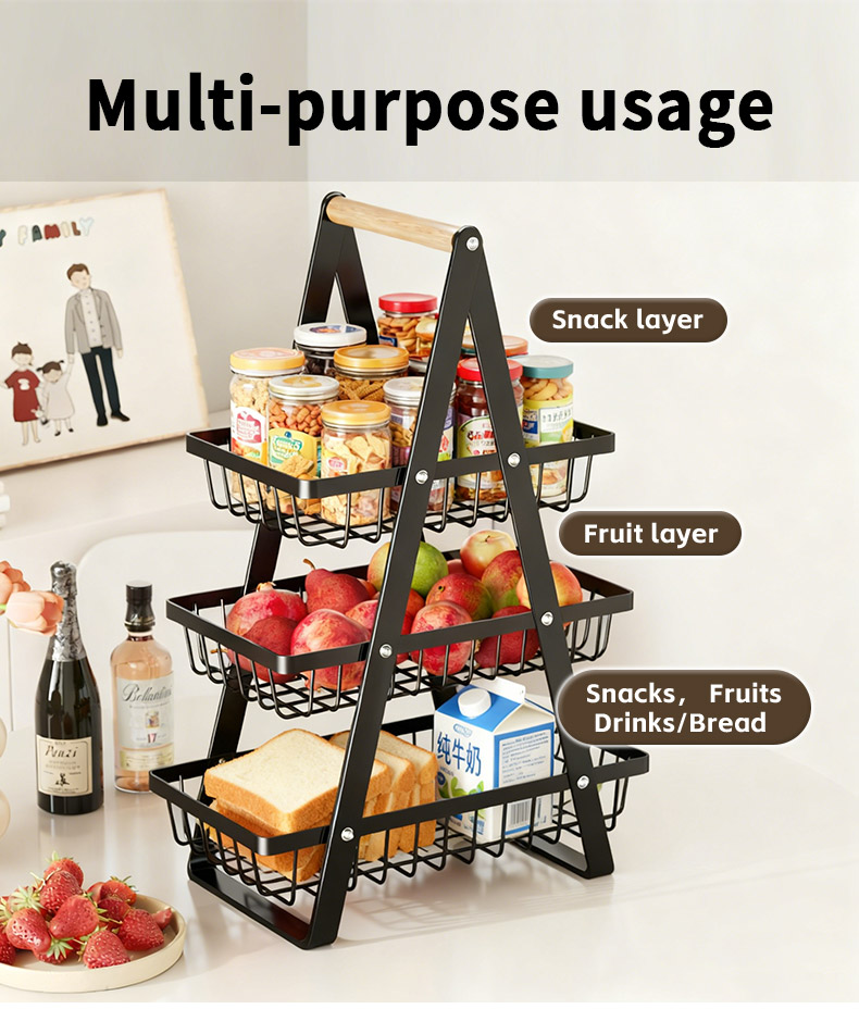 Farmhouse Fruit Caddy 3-Tier Fruit Basket Stand