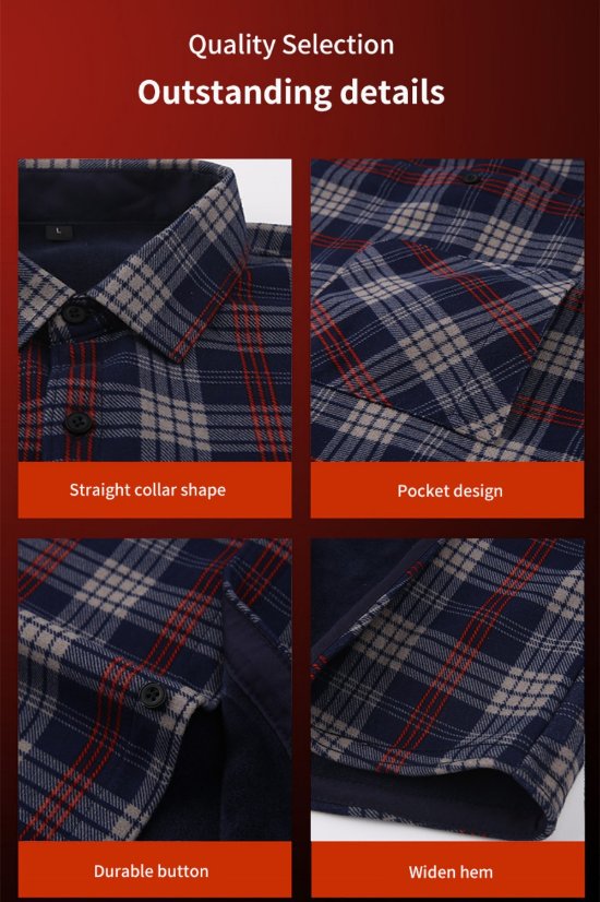 Plaid shirt BN17 Fleece-Lined Plaid Shirt