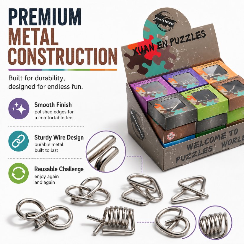 Puzzle Lock Single-Piece Metal Unlock Puzzle 24-in-1 Set