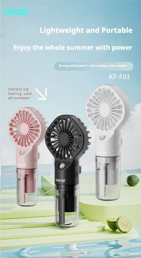Fan KP-F03 Handheld misting fan