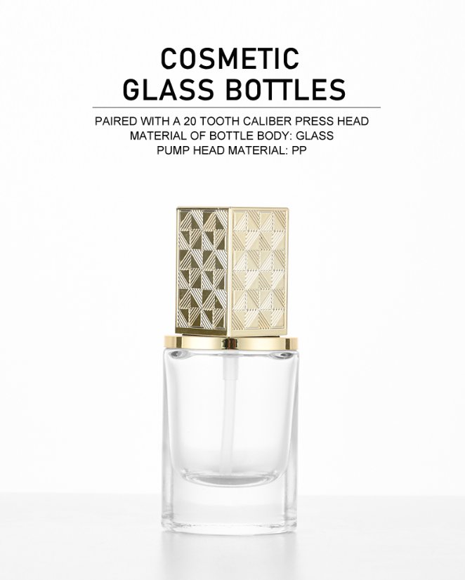 base de maquillaje líquida 30ml Premium Diamond-Pattern Glass Foundation Bottle – Customizable Colors