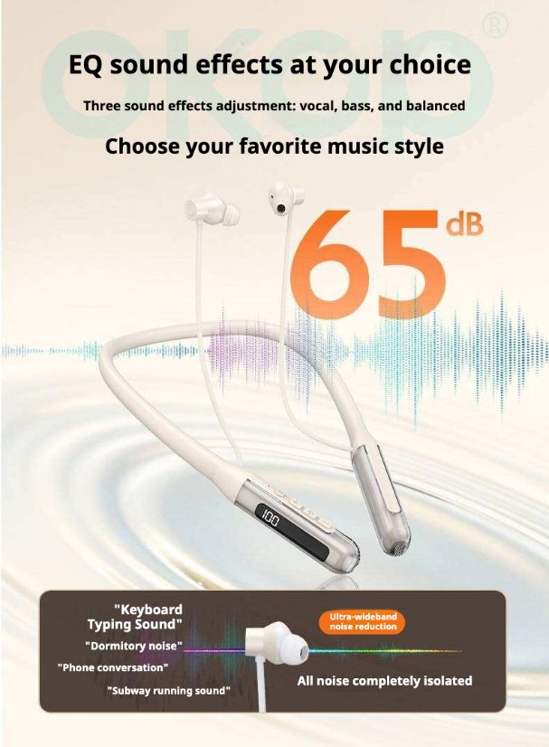 Sports Headphones KP-258 Wireless Bluetooth Neckband Sports Headphones