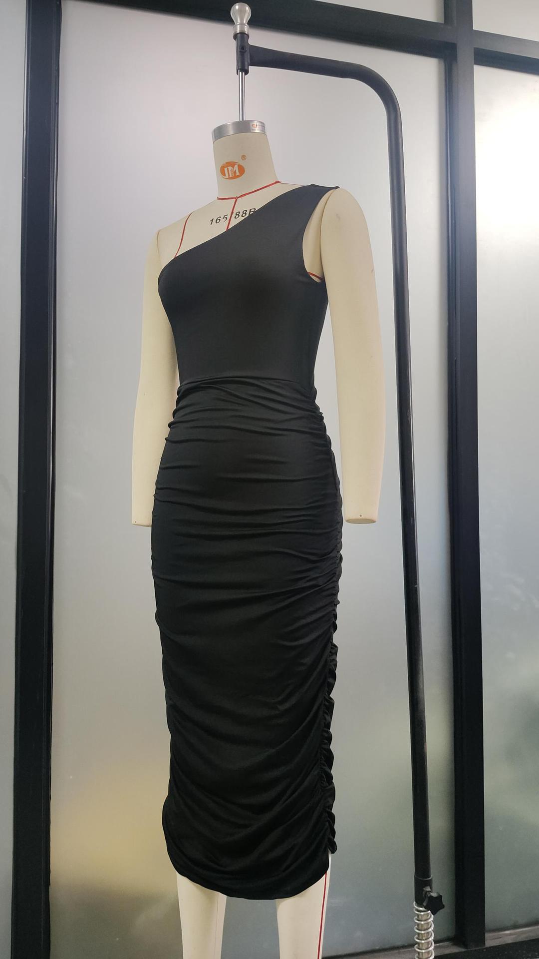 Maxi dress Cross-Border Sleeveless Summer Midi Dress | Fitted Bodycon Slip Dress with Pleated Detail — Style 25115