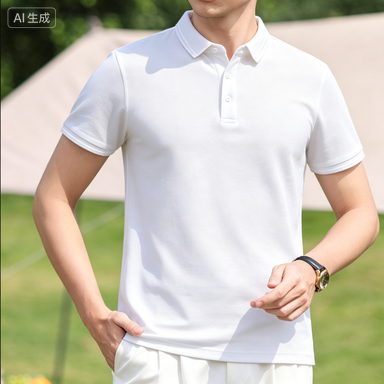 Men's Business Polos Men's Contrast-Stripe Piqué Cotton Polo Shirt