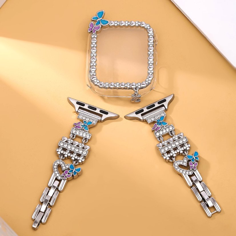 Alloy watch band 26-Letter Alphabet Rhinestone Strap Set for Apple Watch All Series