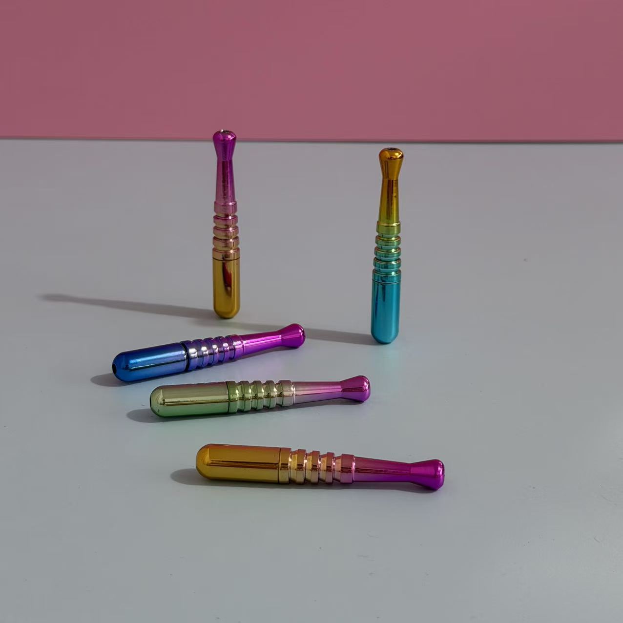 Novelty Storage Tubes Iridescent Electroplated Aluminum Baseball‑Bat Storage Tube