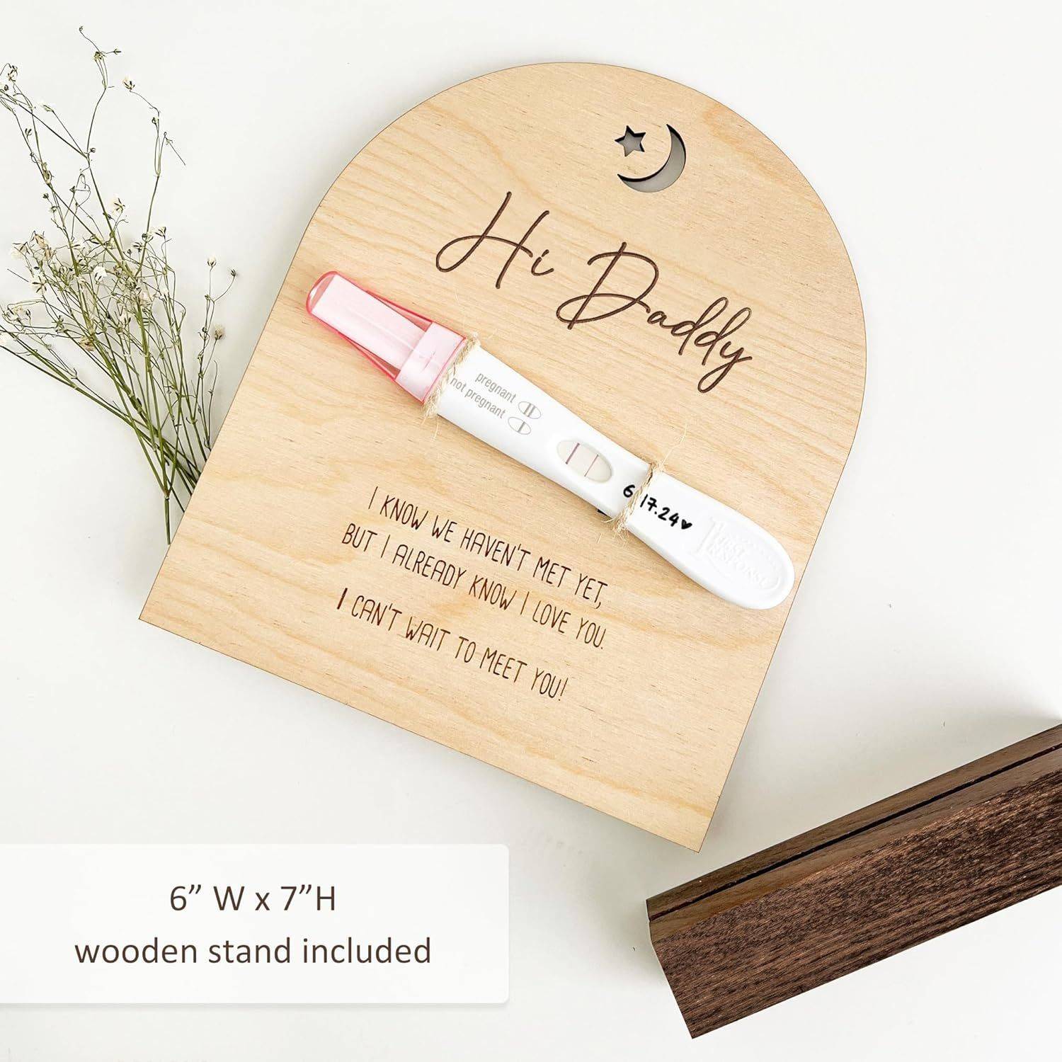 Infant Baptism Creative Wooden Pregnancy Test Commemorative Ornament Photo Frame