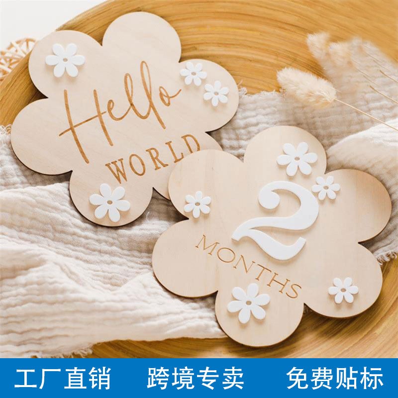 Infant Baptism Newborn Baby Photo Commemorative Flower 1-12 Month Birthday Photo