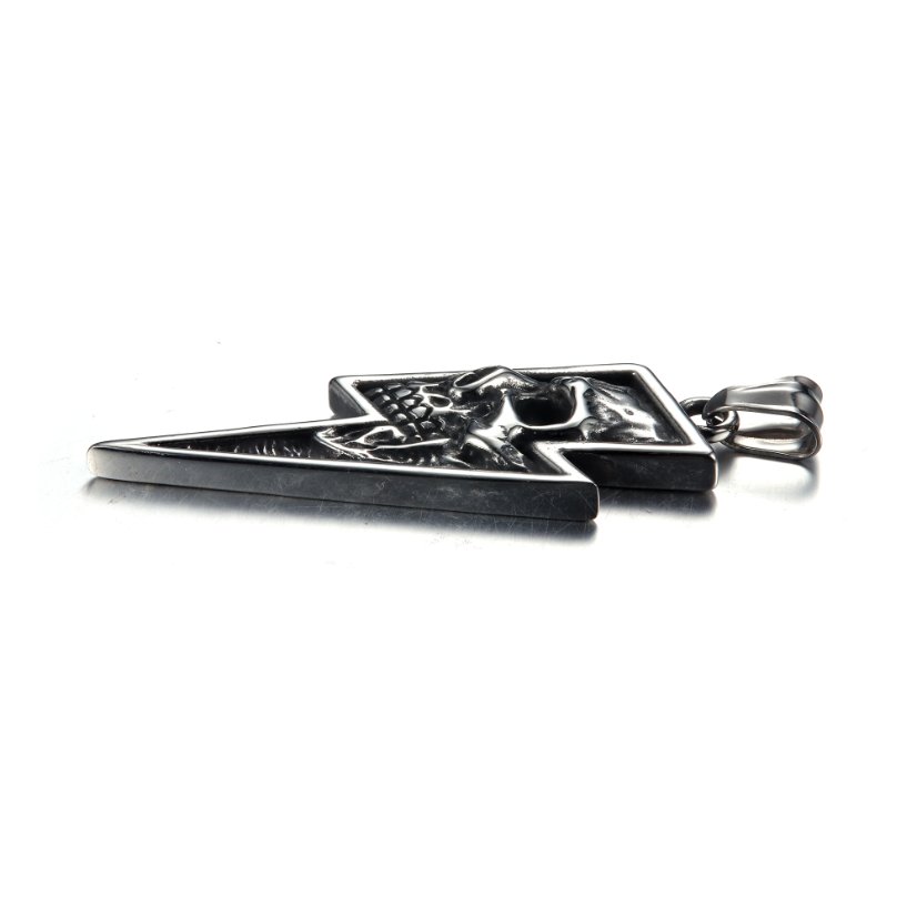Pendants Vintage Lightning Bolt Skull Stainless Steel Pendant