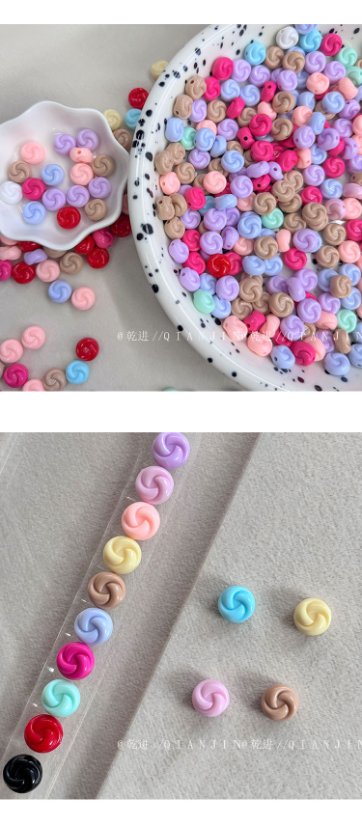 Solid Color Acrylic Beads spiral bead-672
