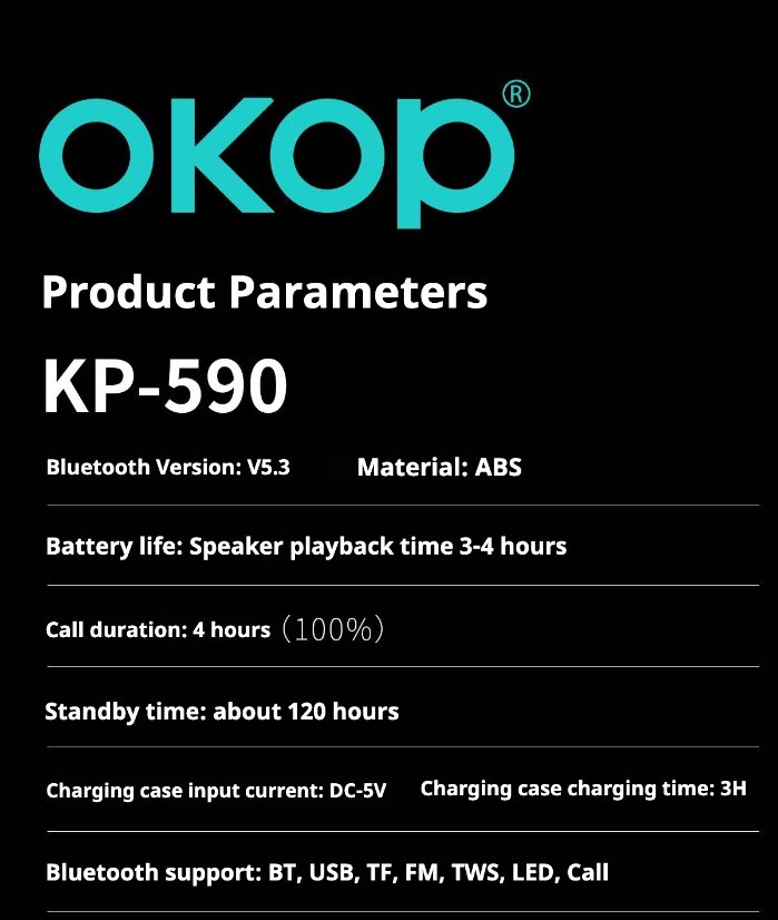 Portable Outdoor Bluetooth Speaker KP-590 Wireless Bluetooth Speaker