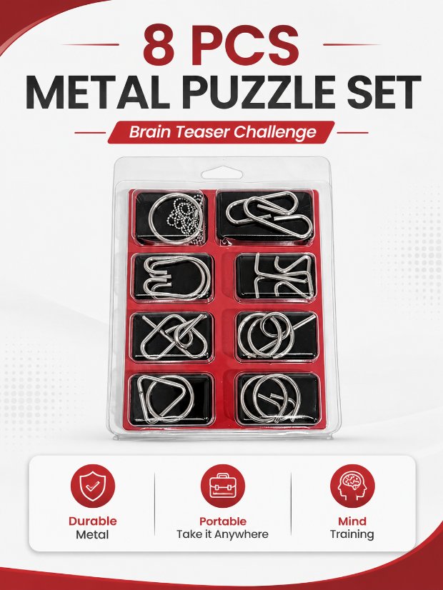Puzzle Lock 8-Piece Set E of Intellectual Unlocking Puzzle Bubble Box