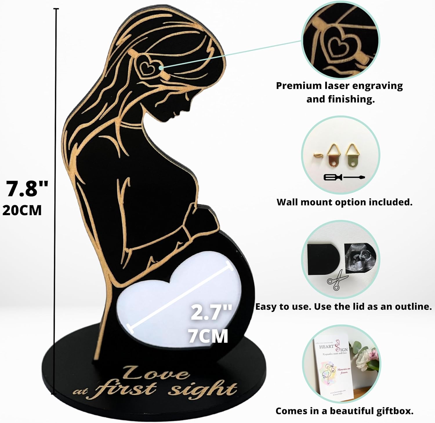 Infant Baptism Baby Ultrasound Test B-Scan Commemorative Black