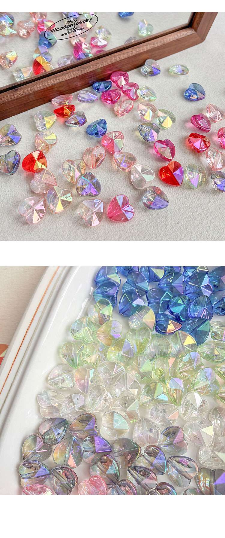 High-Quality UV Beads UV Transparent diamond heart