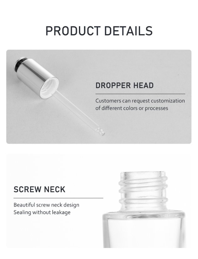 frasco cuentagotas 30ml Premium Press-Type Dropper Bottle for Essential Oil – Customizable Colors