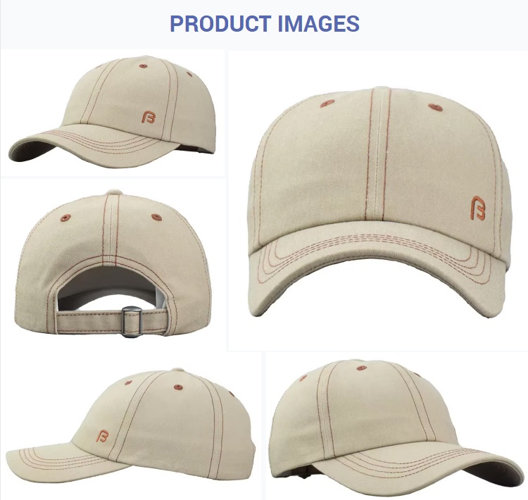 Baseball Caps Khaki Brown B Embroidery Adjustable Baseball Cap Casual Unisex Vintage Curved Brim Sports Hat