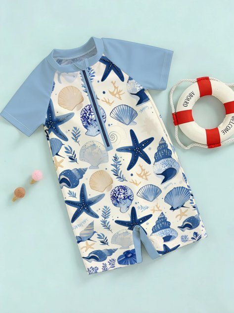 Zippered one-piece swimsuit Kids' Zip-Up One-Piece Swimsuit