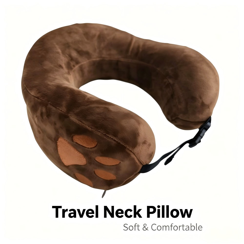 U-shaped pillow Memory Foam U-Shaped Pillow with Embroidered Animal Paw Print