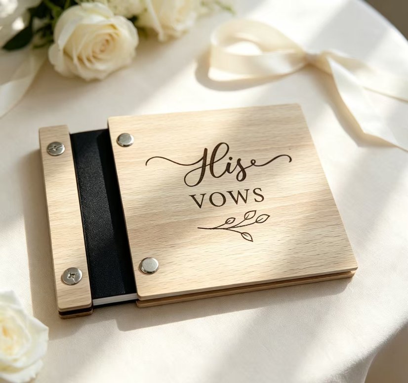 Wedding Supplies Wooden Wedding Vow Books (His & Her Vows)