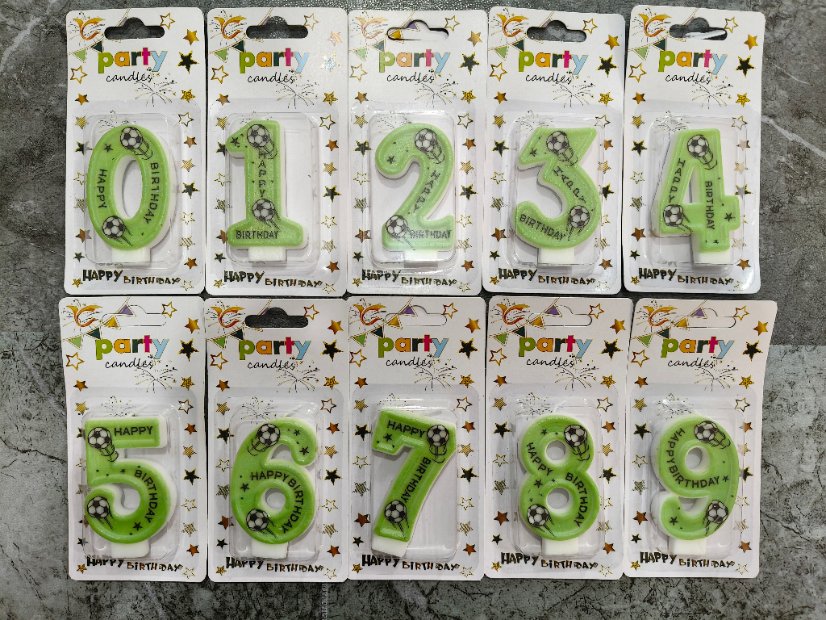 Number Birthday Candles Soccer-Print Number Birthday Candle