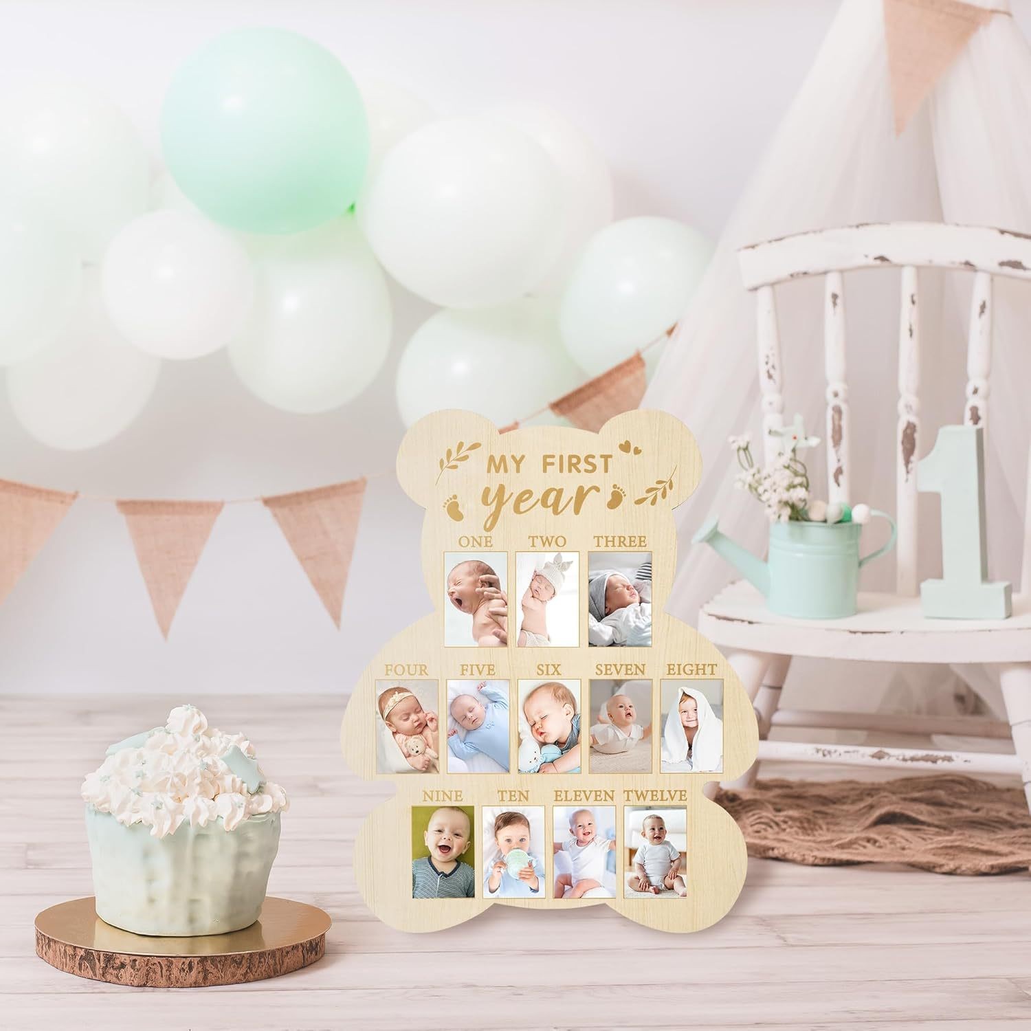 Infant Baptism Wooden Newborn Commemorative Photo Frame