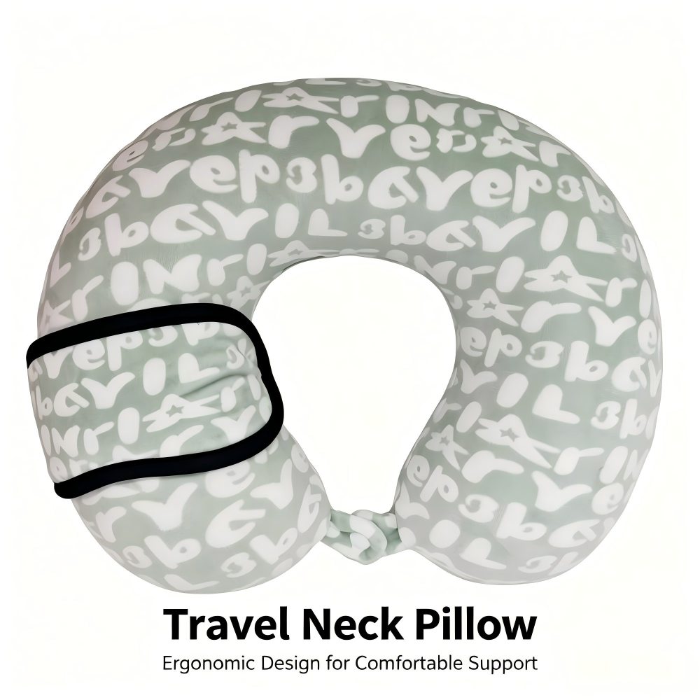 U-shaped pillow Letter-Pattern Memory Foam (with Eye Mask)