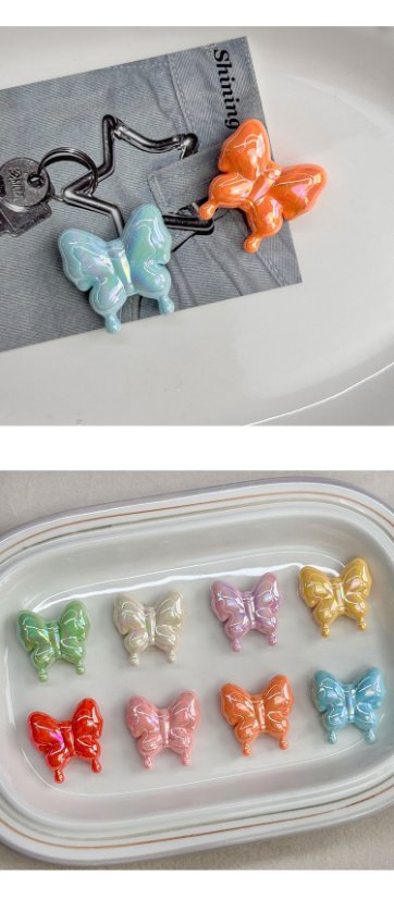 Solid Color Iridescent Plated Beads Butterfly bead