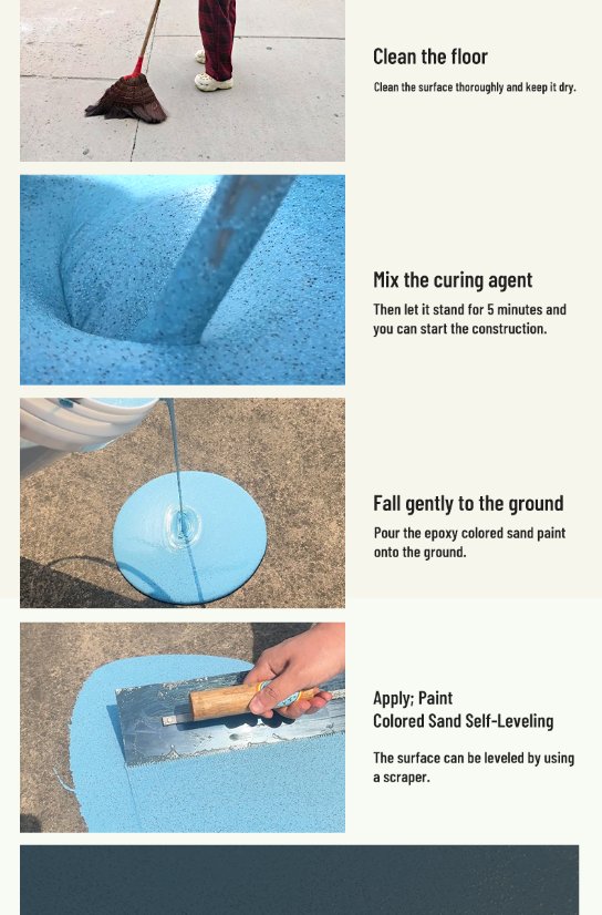 Solvent-free coatings Epoxy Colored-Sand Self-Leveling Flooring