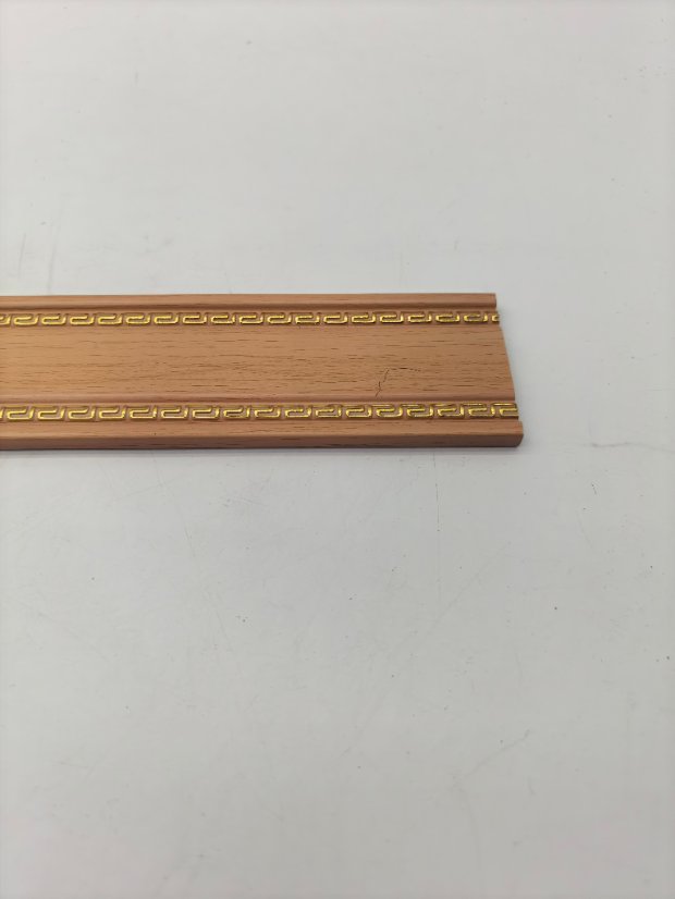 decor line PS Chinese Double-Side Hui Pattern Molding, Gold Inlay Wood Grain Frame Trim
