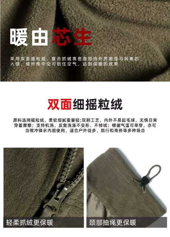 Fleece Jacket Men's Tactical Hoodie – Autumn/Winter Warm Windproof Fleece Jacket TAD Stand Collar