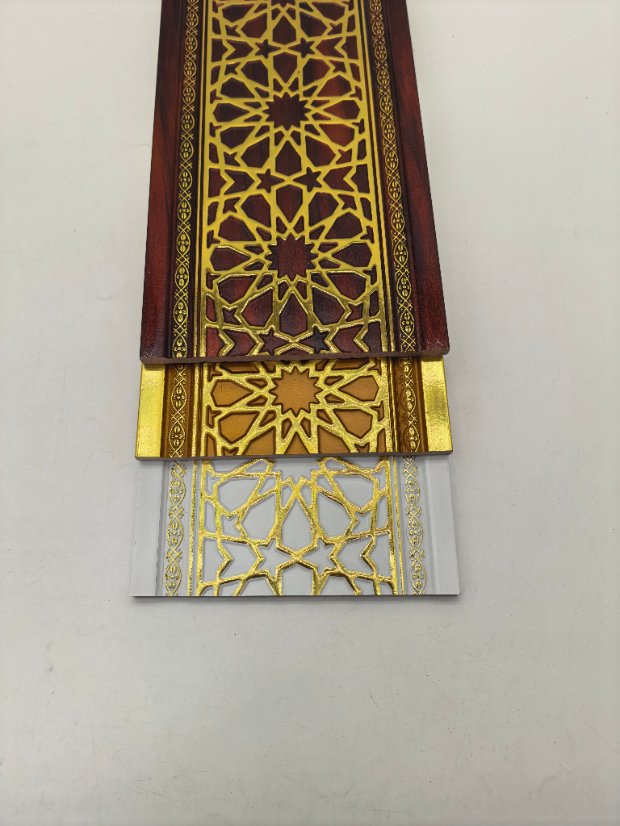 decor line PS Arabic Window Lattice Gold Foil Molding, Geometric Pattern Frame Trim