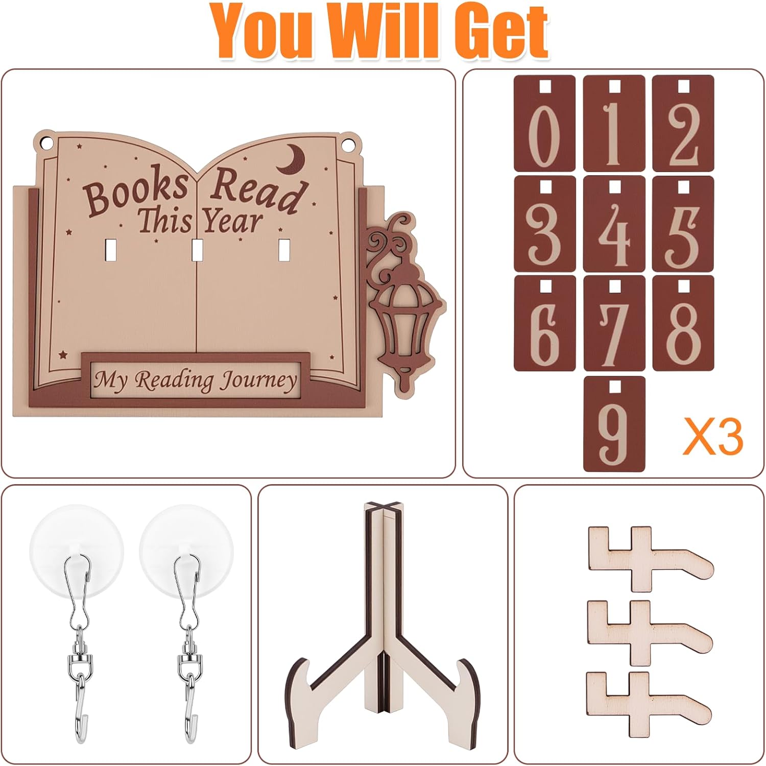 Holidays, gifts Wooden Bookshelf Decoration Wall Hanging