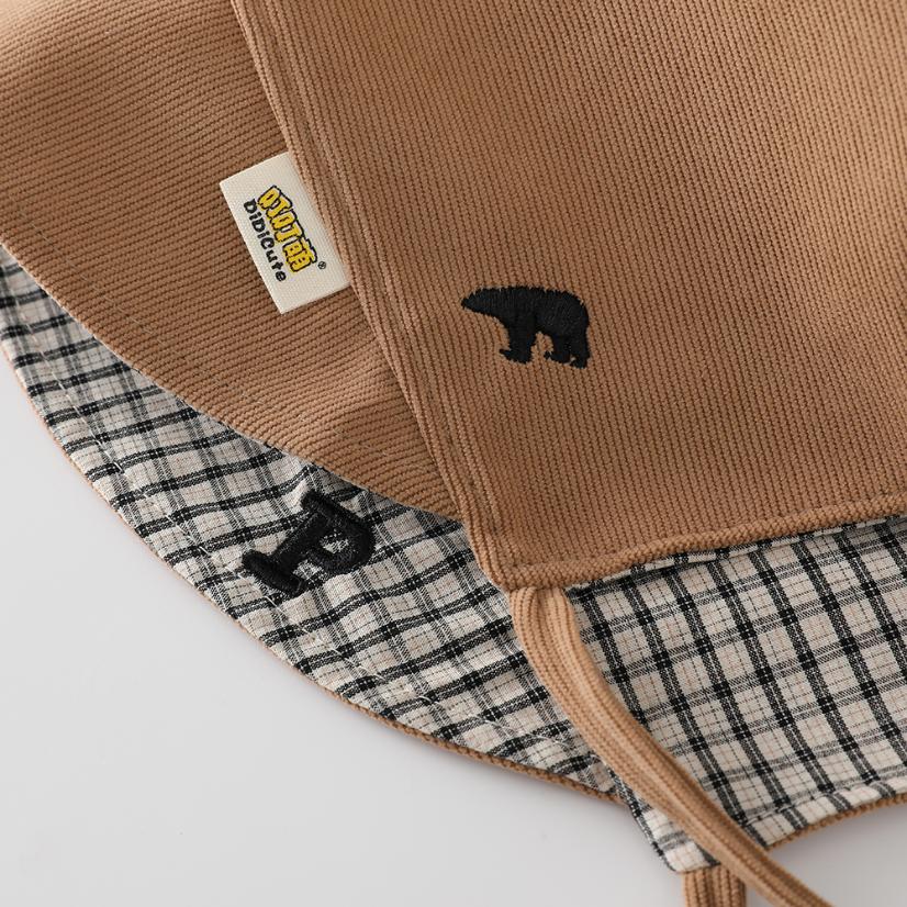 Autumn Style Light Corduroy & Grid Double-Face Children’s Shoulder Bag