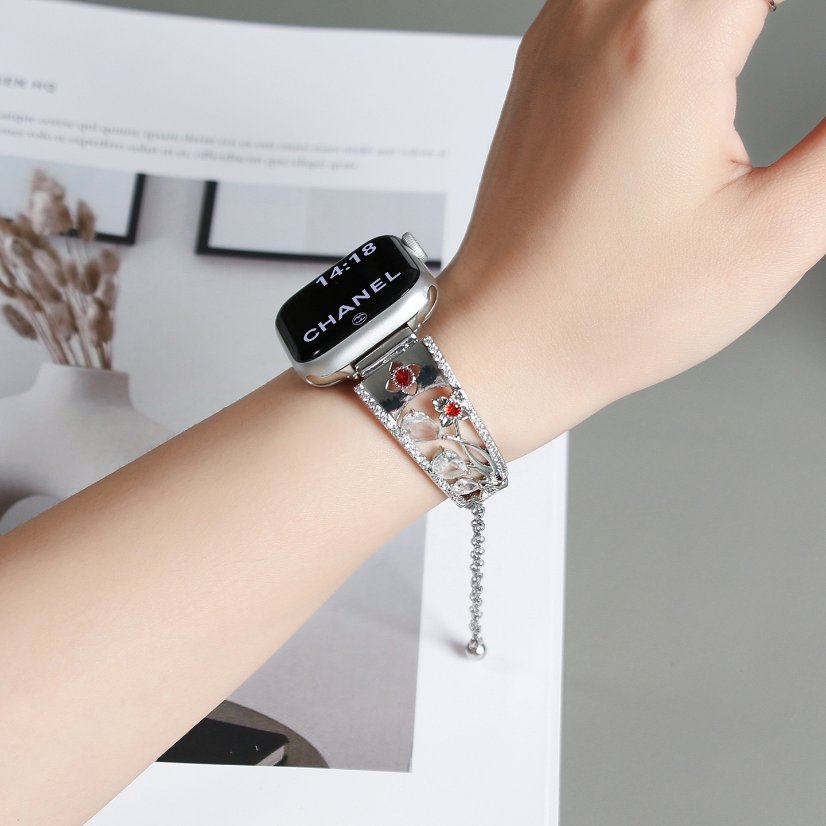 Watch strap Vintage Floral Brass & Zircon Strap for Apple Watch All Series