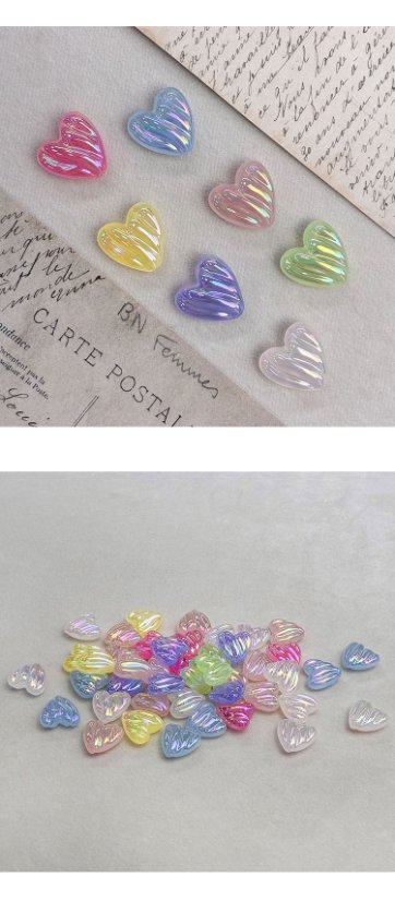 High-Quality UV Beads Light-changing wavy heart beads