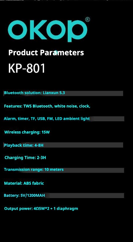 Wireless Charging Bluetooth Speaker KP-576 Wireless Charging Bluetooth Speaker