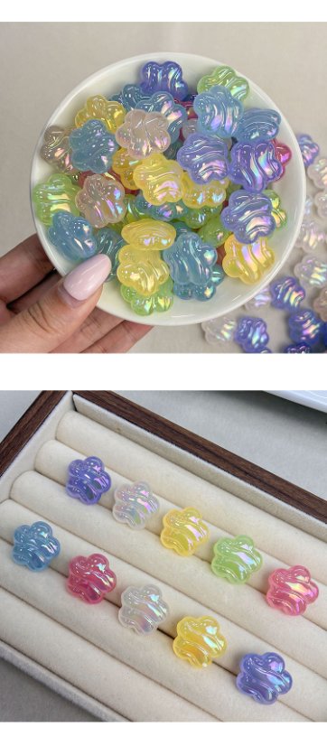 High-Quality UV Beads Light-changing wavy flower beads