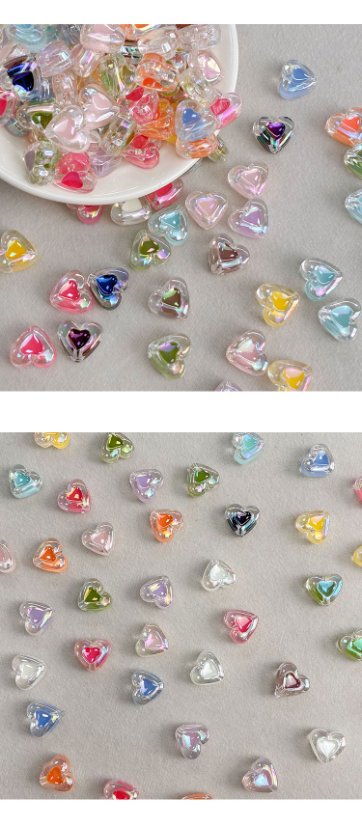 Transparent Iridescent Plated Beads ab love bead