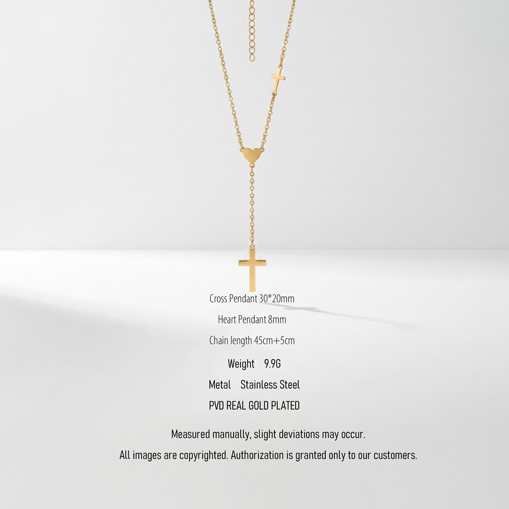 Stainless Steel Necklace Faith & Eternity Lariat Necklace