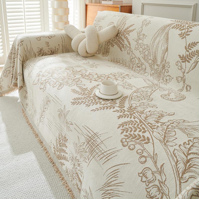 Jacquard sofa throw Lily of the Valley Sofa Throw