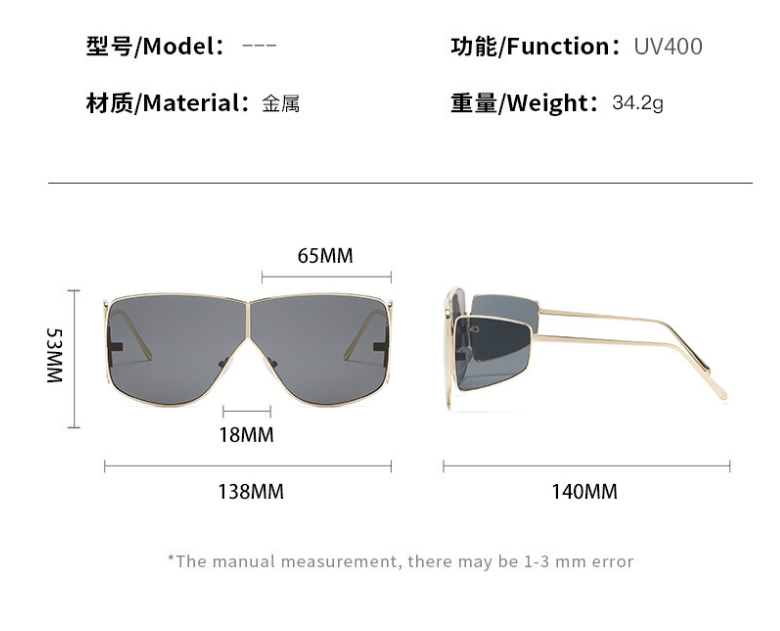 Metallic Fashion Sunglasses 5599