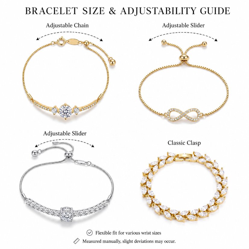Copper Bracelet Brass Cubic Zirconia Adjustable Bracelet