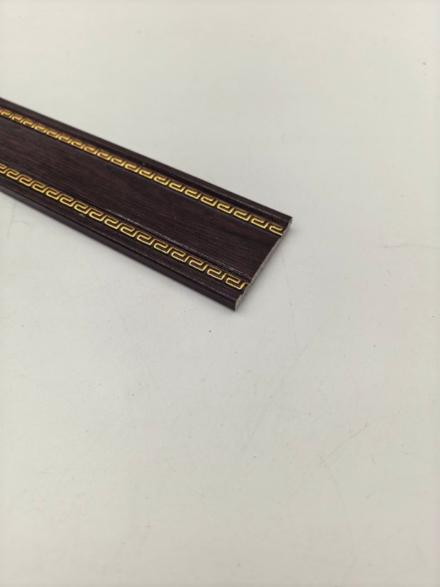 decor line PS Chinese Double-Side Hui Pattern Molding, Gold Inlay Wood Grain Frame Trim