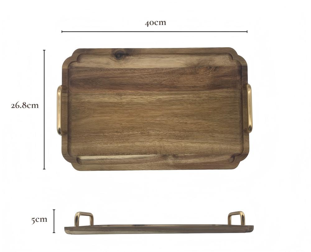 Handle Tray Metal Handle Scalloped Tray | Custom Sizes Available